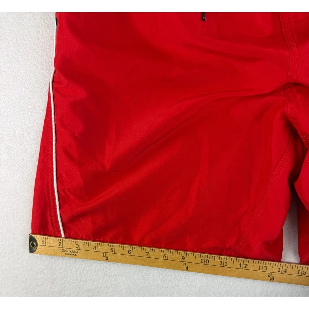 Nike Swim Trunks Mens XL Red Black‎ Board Shorts Mesh Lined Drawstring Logo